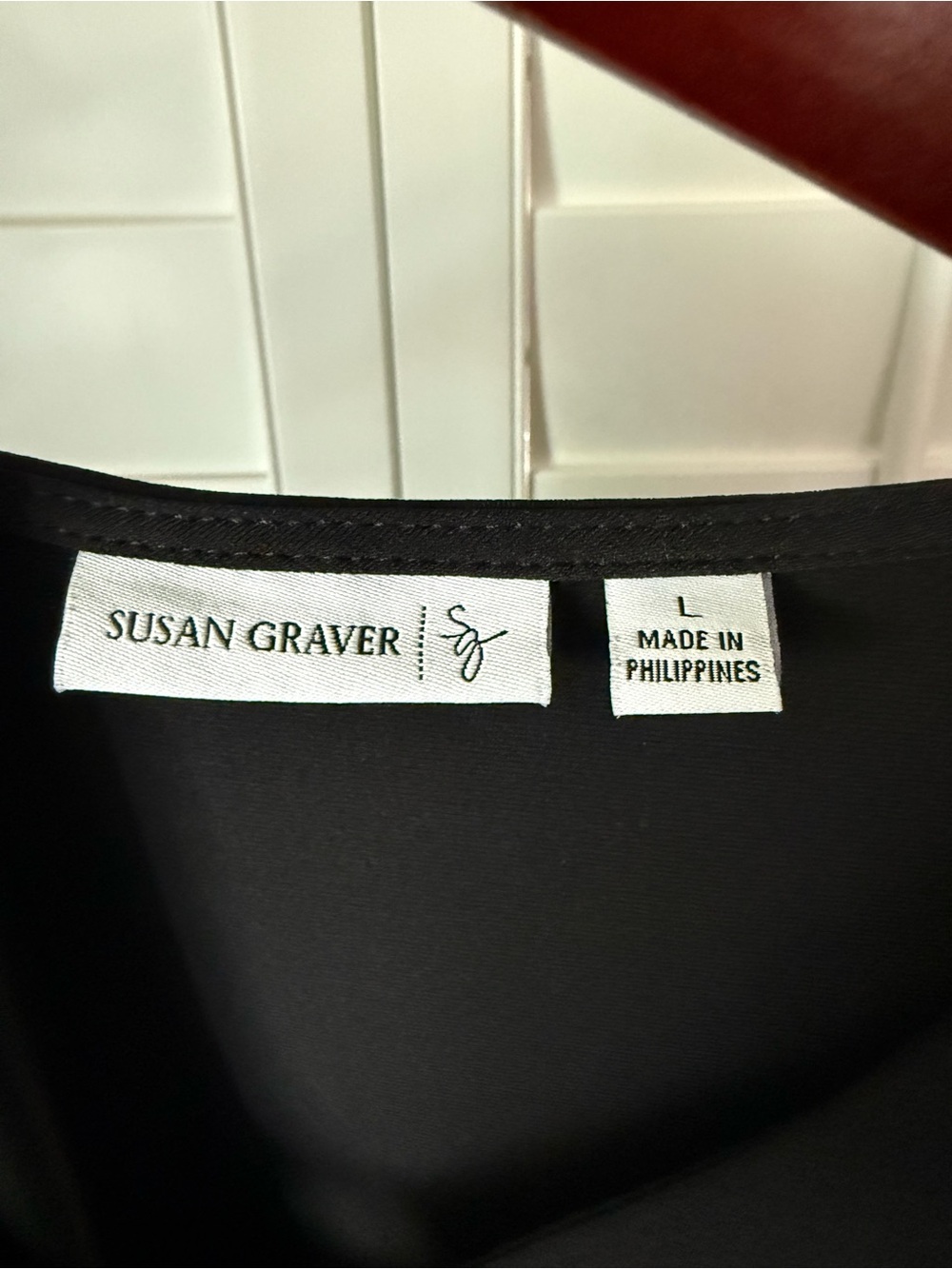Susan Graver Black Sleeveless Ring Detail Stretch Top Size L - Picture 5 of 5